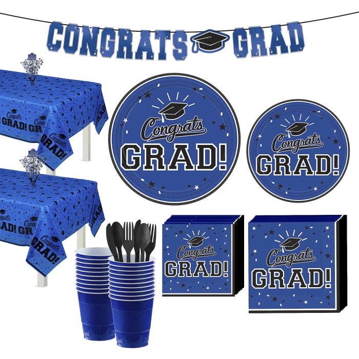 Graduation congrats tableware grad guests balloons